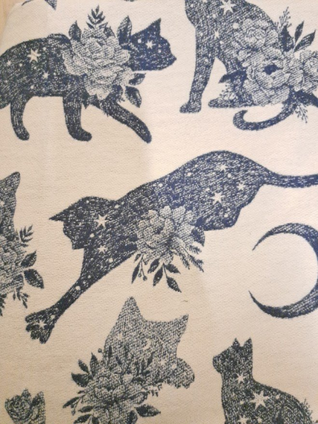 Dámská kašmírová šála motiv Kočky Hnědo Béžová (1)