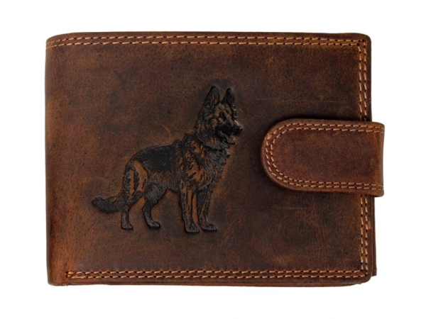 Kožená pánská peněženka se zapínáním motiv německý ovčák (5)