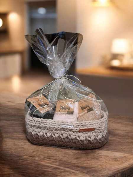 Háčkovaný košík 10x10cm Motiv sova (1)