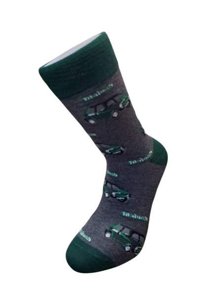 Veselé ponožky s motivem aut černočervené (1)