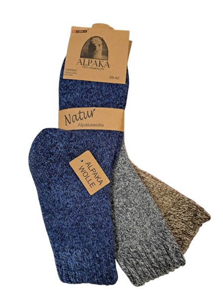 Alpaka vlněné ponožky 3 páry mix barev (2)