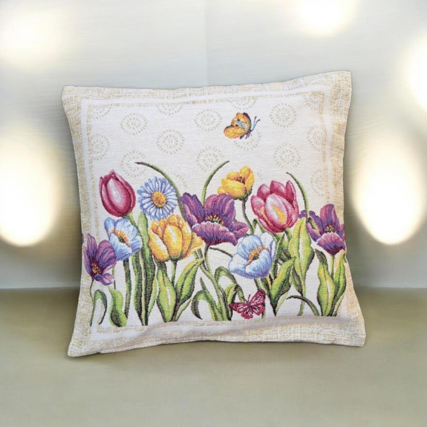Gobelínový povlak na polštář 45x45 Vlčí mák (1)
