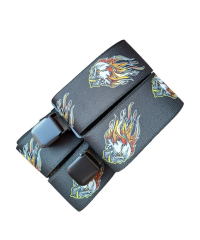 Pánské kšandy s motivem lebky šíře 50mm