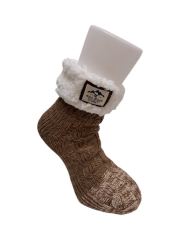 Ponožky s kožíškem Hnědé (1)