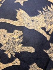 Dámská kašmírová šála motiv Kočky Hnědo Béžová (2)