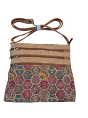 Korková crossbody kabelka ornamenty
