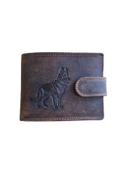 Kožená pánská peněženka se zapínáním motiv německý ovčák (4)