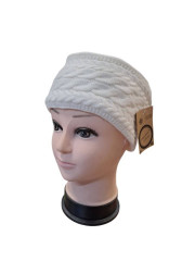 Dámská zimní termo čelenka Bílá