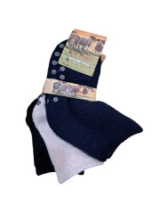 EMI ROSS Dětské ponožky s protiskluzem – teplé vlněné, balení 3 páry