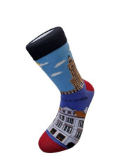 Aura Via Veselé ponožky motiv Varšava modré