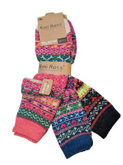 EMI ROSS Dámské zimní vlněné ponožky 3 páry