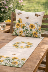Sada Ubrus + polštář Gobelín Slunečnice